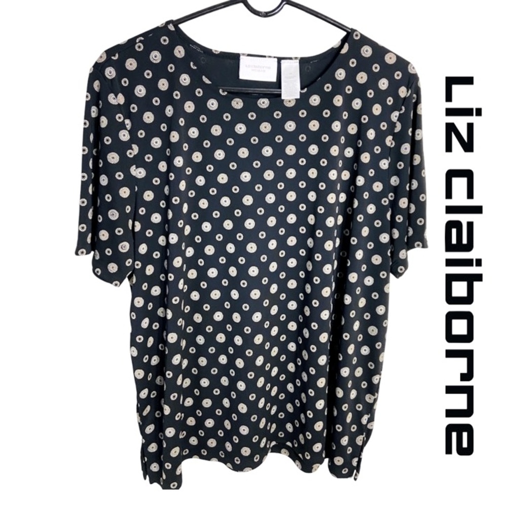 LIZ CLAIBORNE WOMAN Dressy Lightweight Short Sleeved Round Neck Top Plus Size 1X